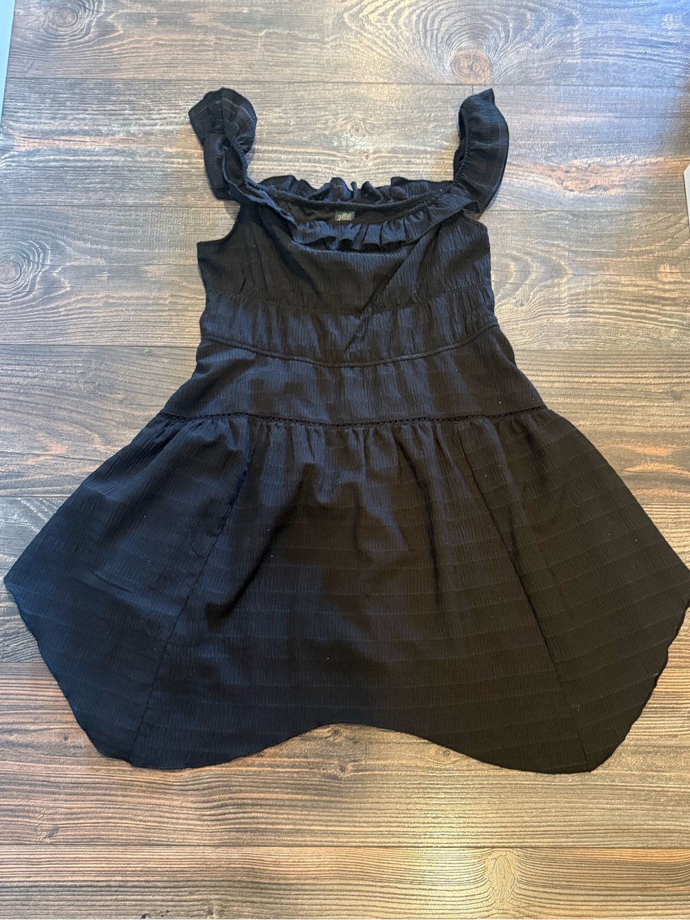 wild fable Black Ruffled Mini Dress